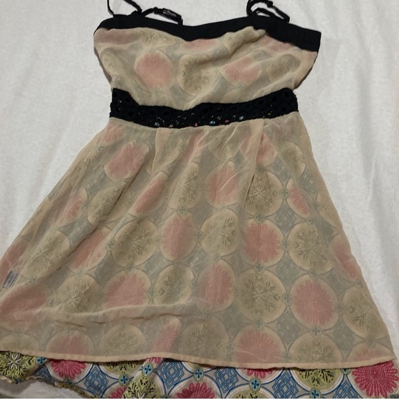 pure sugar Mini Dress with Black Lace Waistline | Vibrant Medallion Print - Picture 9 of 15